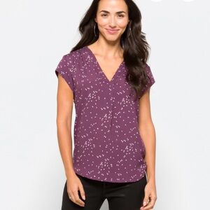 Elegant Plum Blouse with Subtle Print